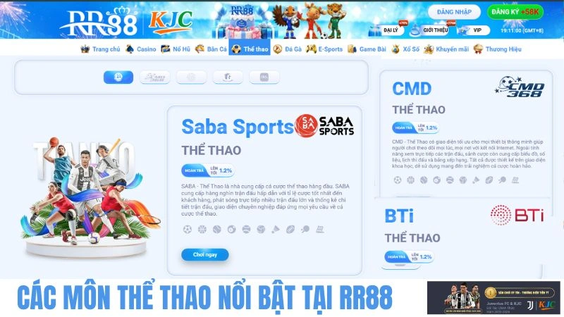 Các Môn Thể Thao Nổi Bật Tại RR88